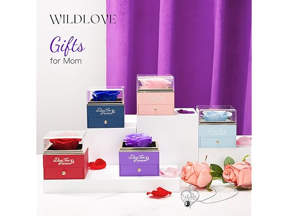 WILDLOVE Preserved Real Purple Rose