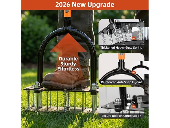 GAINO Manual Lawn Aerator Tool 15 Spikes