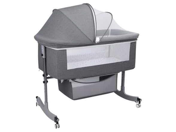 2-in-1 Baby Bassinet Bedside Crib