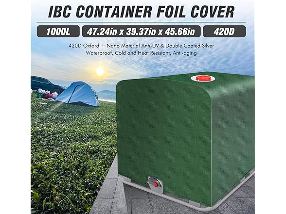 DTNESS IBC Tote Cover 275 Gallon Green