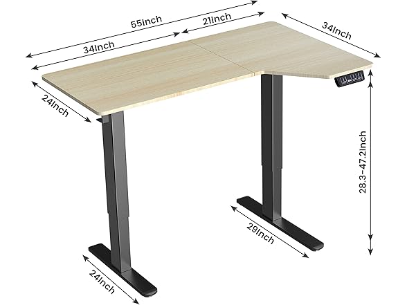 TotnzElectric Standing Desk 55 x 34 inch
