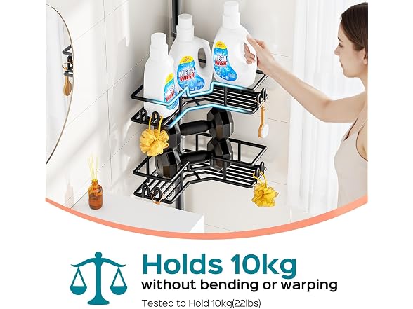 HAMITOR 4-Tier Shower Caddy Tension Pole