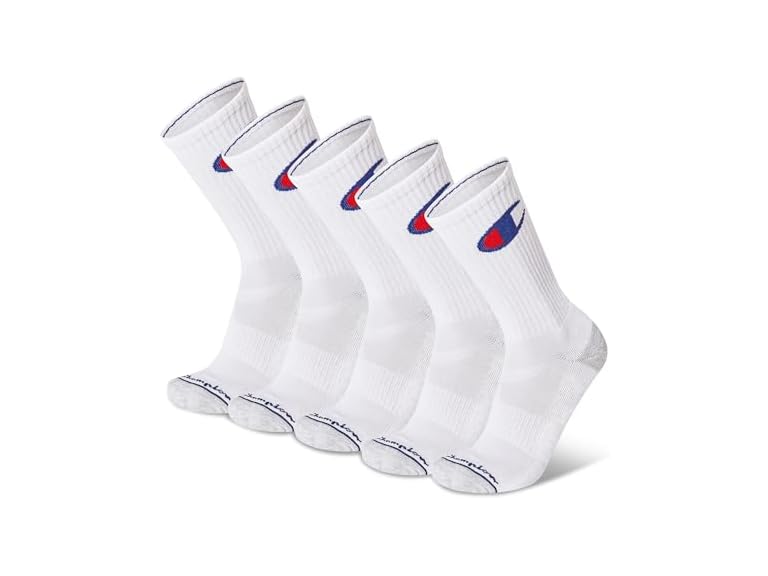 5Pk Mens Cushion Crew Socks - Gallery 9