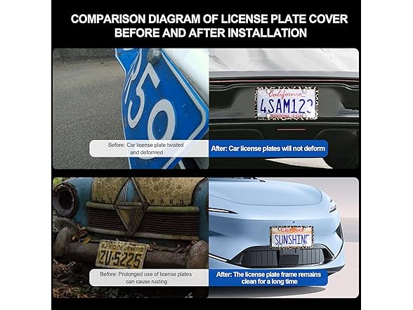 Car captain 1pcs License Plate Protector Unbreakab