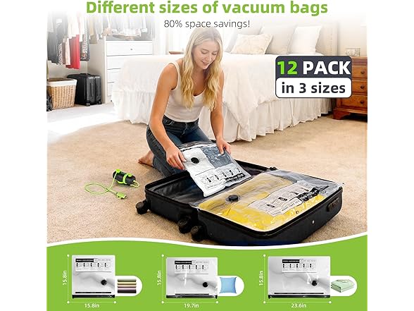 CrazyFeb Vacuum Bags for Travel