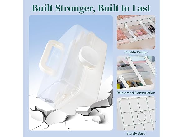 EVRY CO. 3 Pack 3-Layer Storage Box with Handle