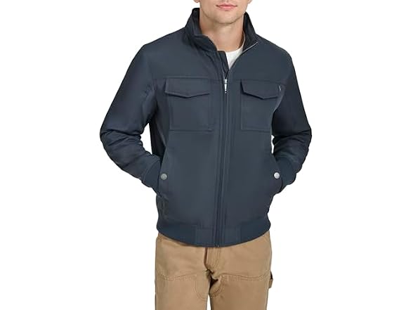 Dockers Men Quilted Lined Flight Bomber Jacket