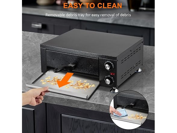 1100W Commercial Countertop Pizza Oven, 12 Inch 