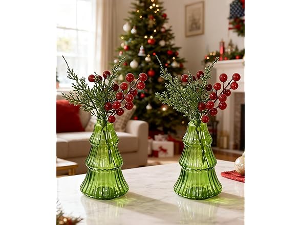 Christmas Tree Glass Terrarium Vases 4pc or 6pc