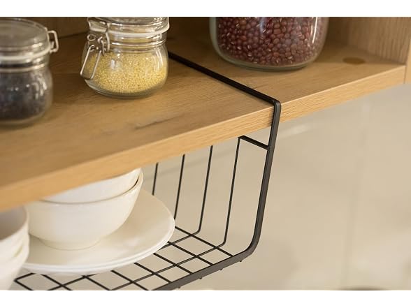 Hanging Under Shelf Metal Storage Basket, Set of 2