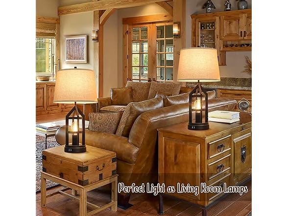 BesLowe Dimmable Table Lamps w/USB Ports