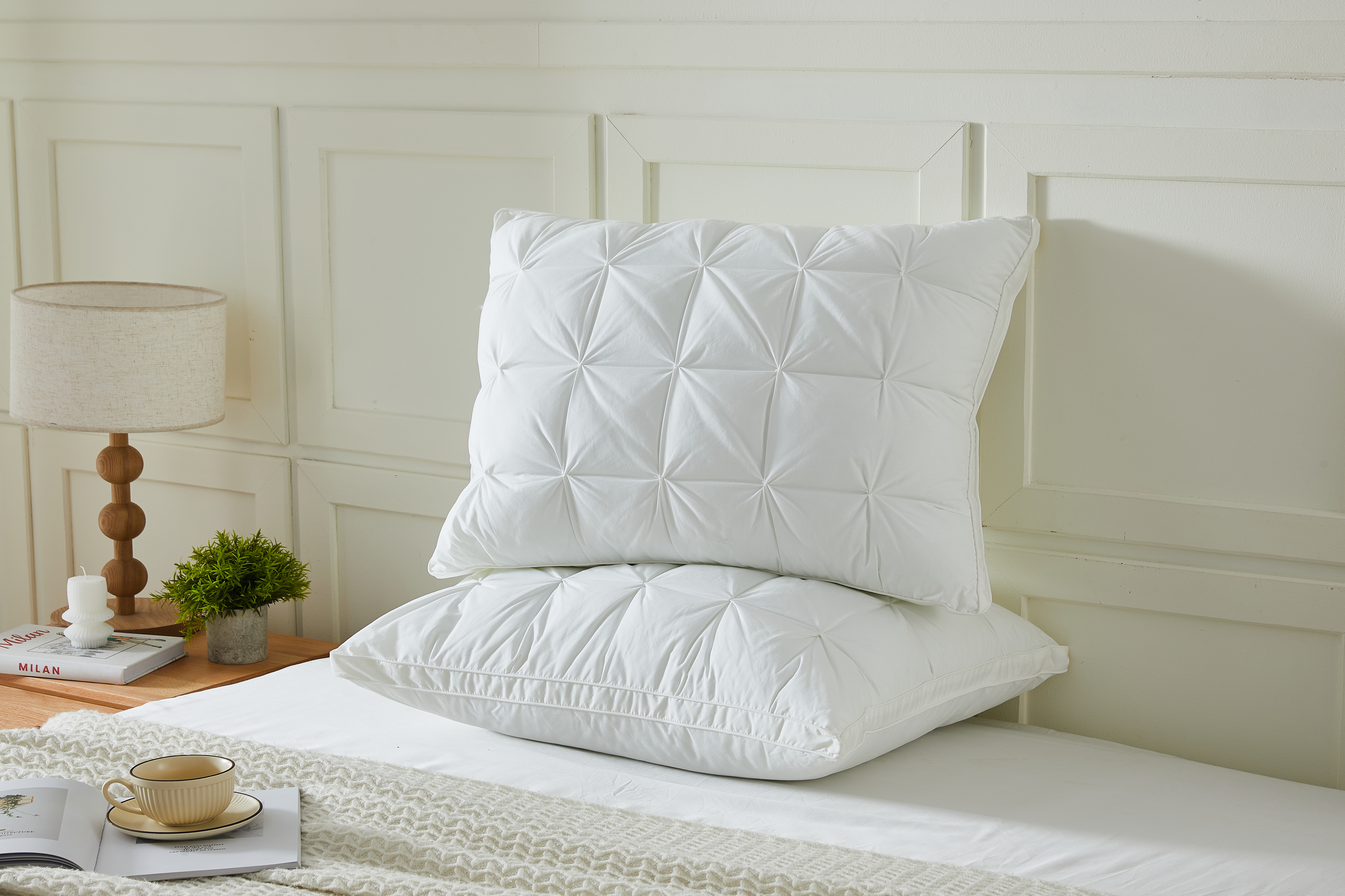 Gusseted Down Alternative Cotton Pillow, 2 Pack - Gallery 8