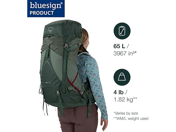 Osprey Aura AG LT 65L Women's Backpacking Backpack