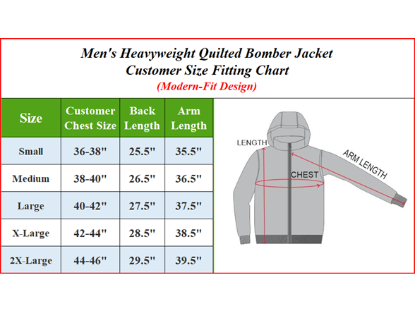 Mens Heavyweight Quilted Bomber Jacket