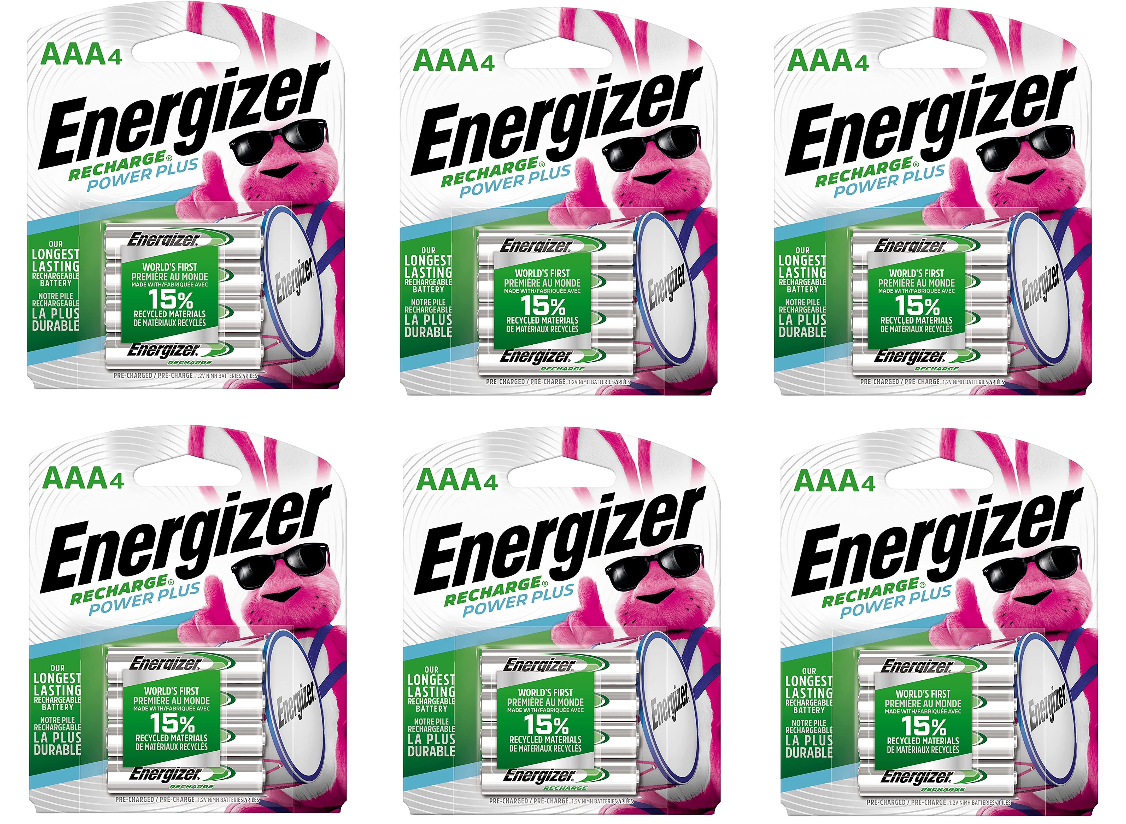 24-Count Energizer Rechargeable 800mAh AAA Batteries