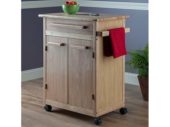 Winsome Wood Kitchen Cart, Natural, Single Drawer