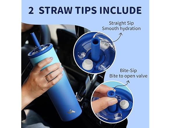 Konokyo 20oz Insulated Tumbler with Lid and Straw Oasis