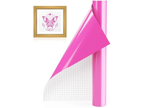 Pink Permanent Vinyl Roll, 12''x10FT,