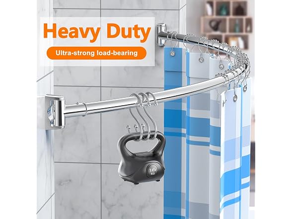 Curved Shower Curtain Rod, Adjustable 45-72 Inches