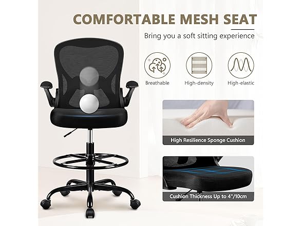 Winrise W0893 Drafting Chair 935Z Black