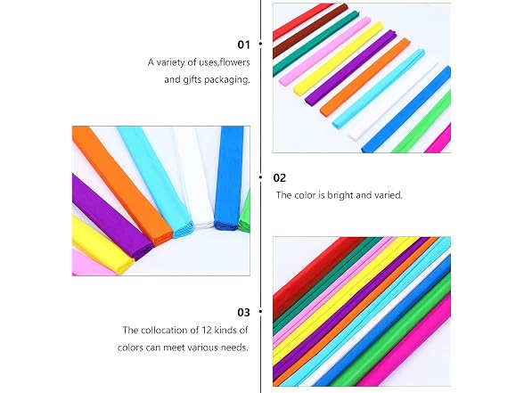 EXCEART 12 Rolls Crepe Paper Rolls 12