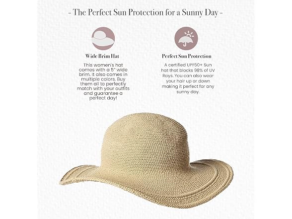 San Diego Hat Co. Women Cotton Crochet Floppy Hat
