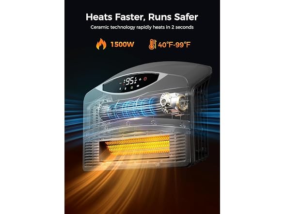 Givebest 5200 BTU Wall Heater - Grey