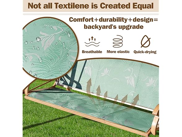 ZZW 8005 Textilene Patio Swing Bamboo-style Frame Green