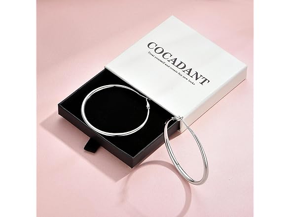 Cocadant Sterling Silver 60mm Hoop Earrings