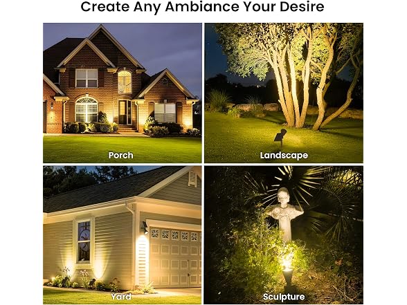 JEJOT 4-Pack Solar Spot Lights Focus