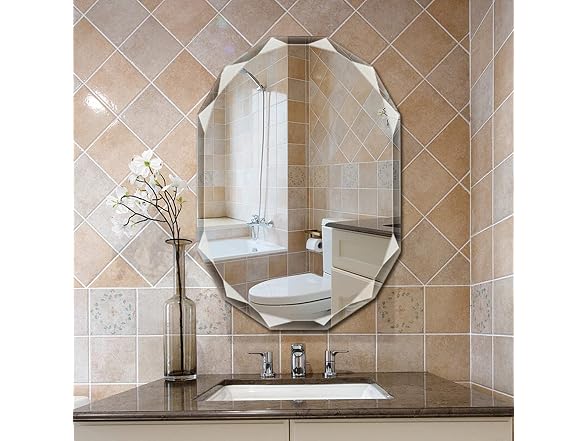 SNUGACE Single Beveled Edge Frameless Vanity Mirror