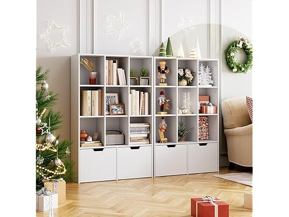 Senfot White Bookshelf 9 Cube