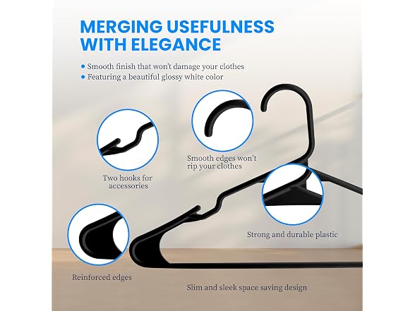 Simple Deluxe Plastic Hangers 30 Pack