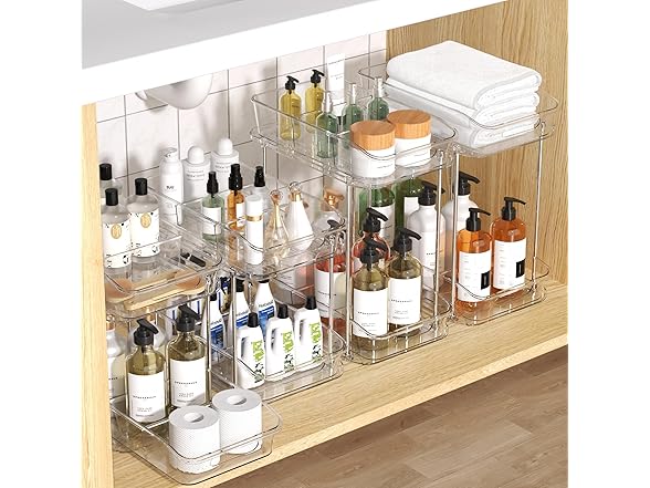 incostar 2 Tier Pull-Out Storage Organizer, 4PK