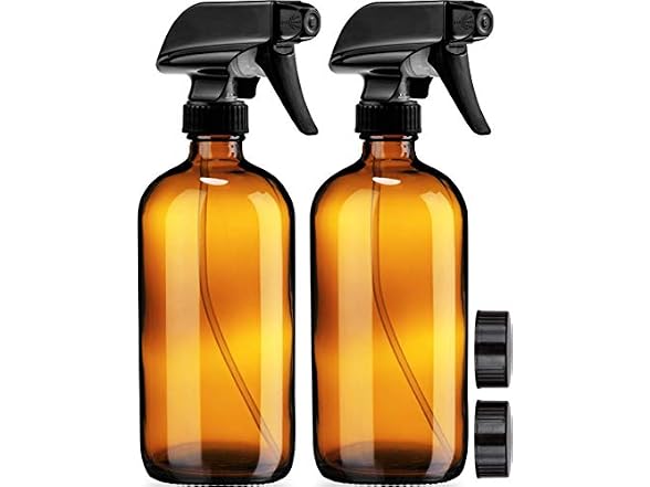 Sallys Organics Amber Glass Spray Bottles 2 Pack