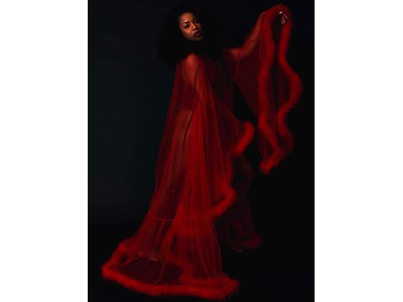 Old Hollywood Feather Robe Sexy Boudoir