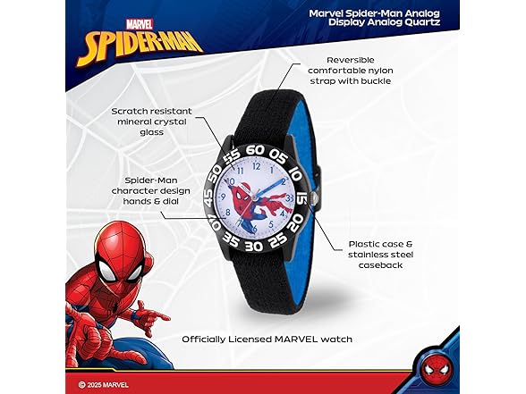 Marvel Spider-Man Kids' Nylon Strap Watch