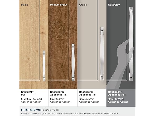 Amerock Appliance Pull, 18", Nickel