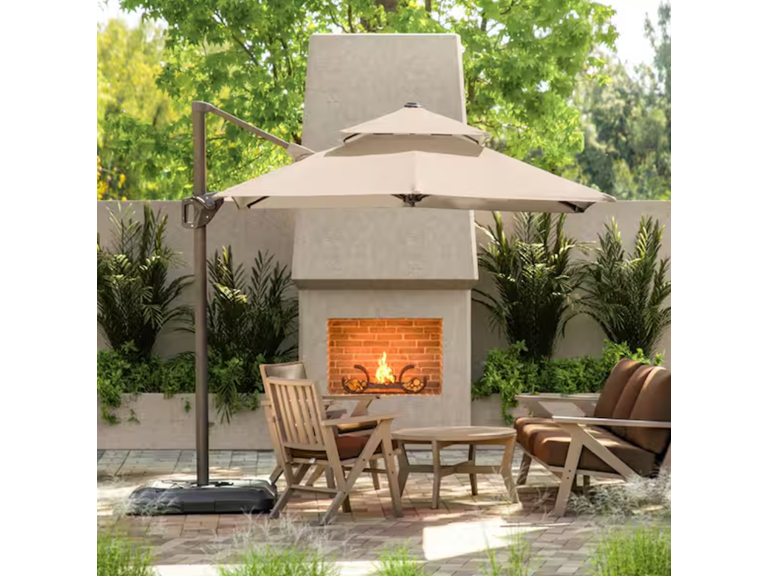 Parrot Uncle LA-A028BG+BASE Large Outdoor Patio Umbrella w