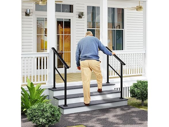 3 Step Hand Rails 2pk Wrought Iron