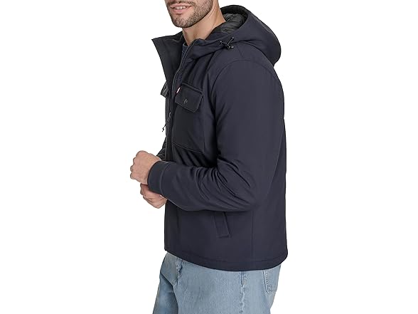 Levis Mens Ripstop Softshell Hooded Jacket