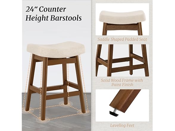 Cozyman Bar Stools Set of 4 Linen Color