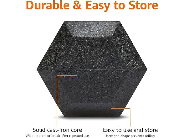 Amazon Basics Rubber Hex Dumbbell Hand Weight