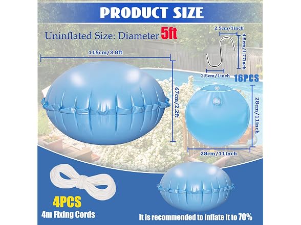 UJG 5 Ft Pool Pillows