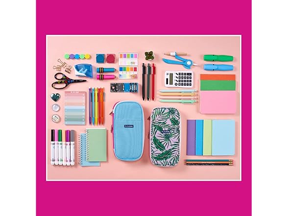 Expanding Pencil Case Palm Tree Pink