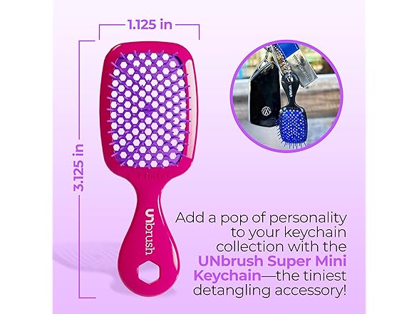 FHI Heat UNbrush Keychain Super Mini Hair Brush