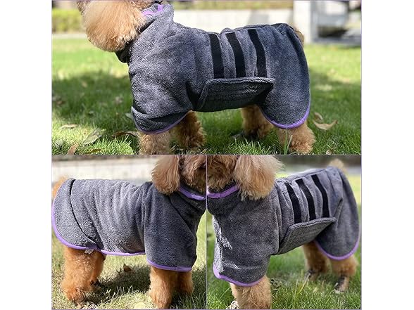 Periflowin Dog Drying Coat Bathrobe Towel