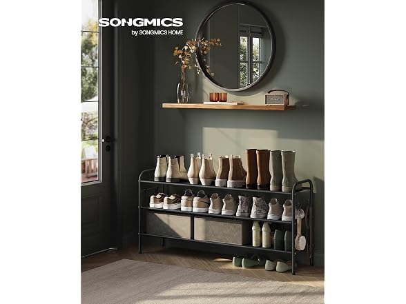 SONGMICS Shoe Rack, 3-Tier Shoe Organizer