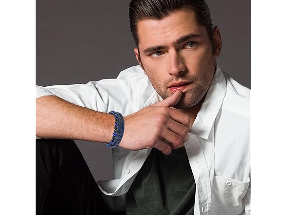 Casisto Mens Leather Bracelet Small