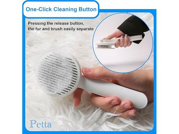 Cat Grooming Brush, Pet Brush with Release Button